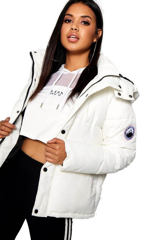 Bílá sportovní dámská zimní bunda