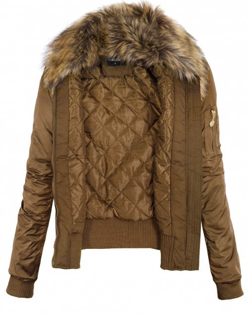 Dámská zimní bunda s kožešinovým límcem