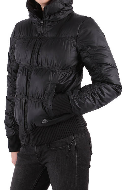 Dámská zimní bunda s náplety na rukávech a kolem pasu