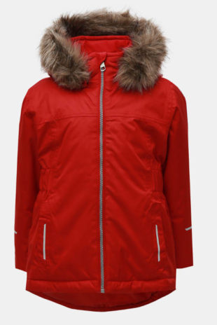 Červená holčičí funkční zimní bunda