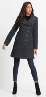 Trendy dámský zimní kabát se stojáčkem