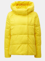 Zářivě žlutá prošívaná zimní bunda s kapucí