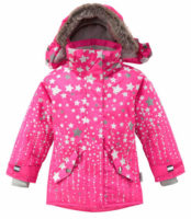 Růžová holčičí zimní bunda s kapucí