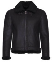 Černá zimní pánská kožená bunda Kara
