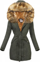 Dámská zimní bunda s kožešinou v přirozené barvě