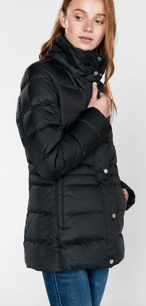 Dámská zimní bunda s odnímatelnou kožešinovou kapucí