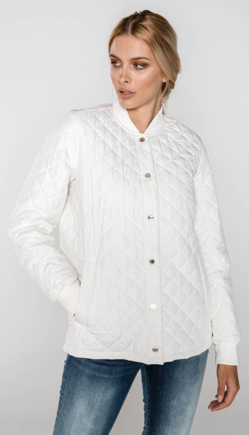 Lehčí bílá prošívaná dámská bunda Tommy Hilfiger
