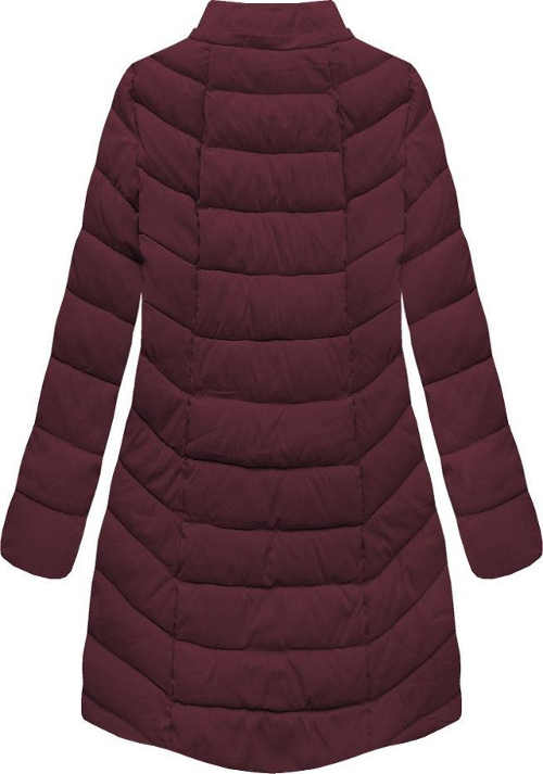 Prodloužená fialová zimní bunda s odnímatelnou kapucí