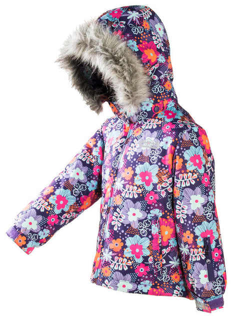 Dětská zimní bunda s květinovým motivem