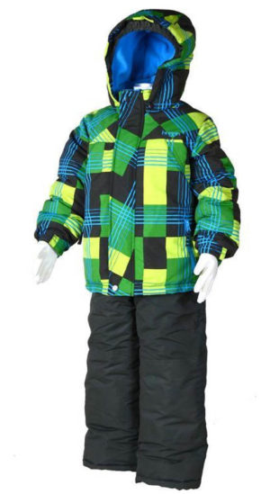 Zimní klučičí bunda s lyžařským pásem a kalhoty