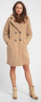 Béžový plyšový dámský zimní kabát Orsay