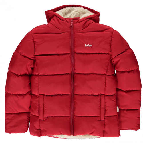 Červená dívčí zimní bunda Lee Cooper