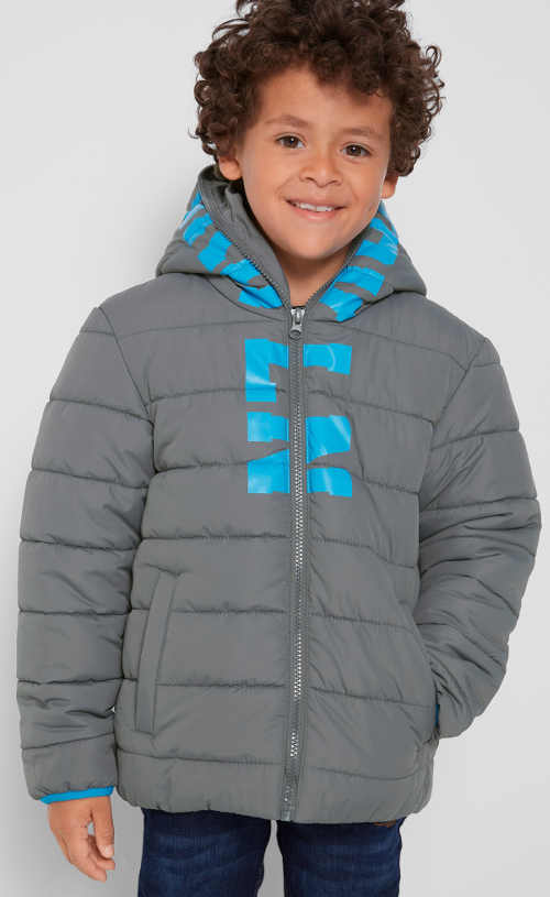 Chlapecká zimní bunda s prošitím a kapucí