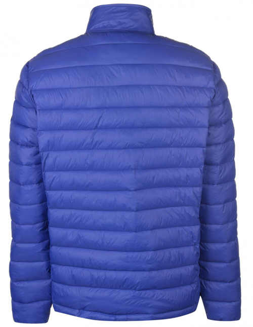 Modrá prošívaná pánská zimní bunda bez kapuce