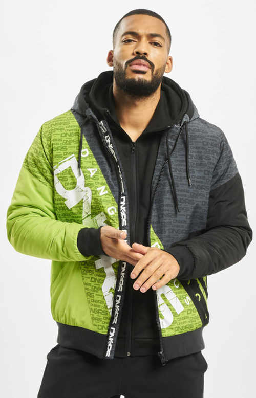 Šedo-zelená pánská bunda mikinového střihu