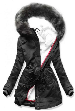 Černá dámská zimní bunda s odnímatelnou teplou podšívkou