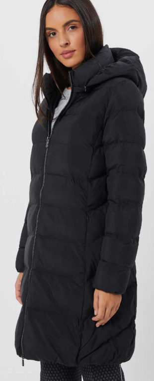Černý zimní prošívaný kabát