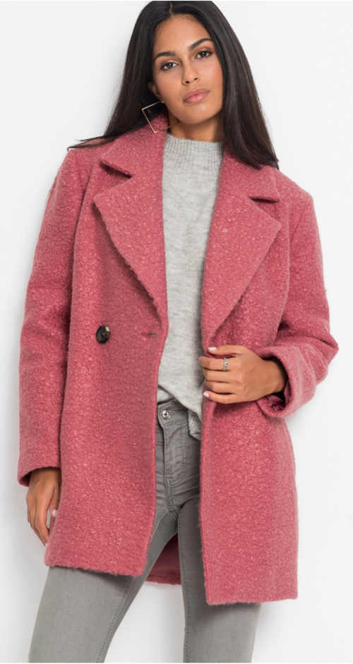 Vlněný dámský zimní kabát kratší délky