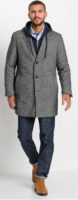 Vlněný pánský kabát šedý melír