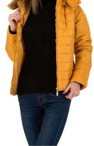 Žluto-oranžová lehčí prošívaná dámská zimní bunda Milas