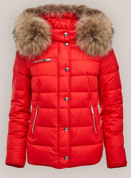 Červená prošívaná zimní bunda Kara výprodej