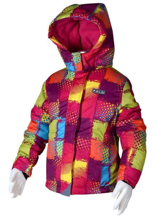 Dívčí lyžařská bunda v moderní barevné kombinaci