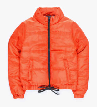 Oranžová vatovaná prošívaná dětská bunda