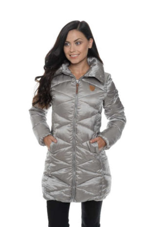 Dámský moderní zimní prošívaný kabát s vyšším límcem