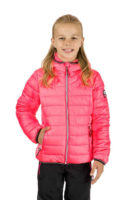 Dívčí růžová prošívaná bunda s integrovanou kapucí