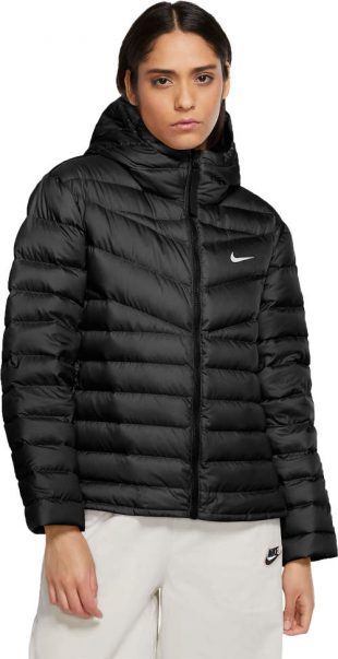 Černá prošívaná dámská zimní bunda Nike