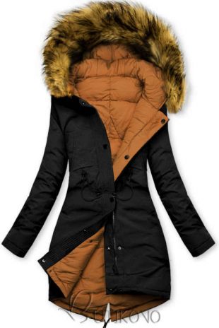 Oboustranná dámská zimní bunda v prodloužené délce
