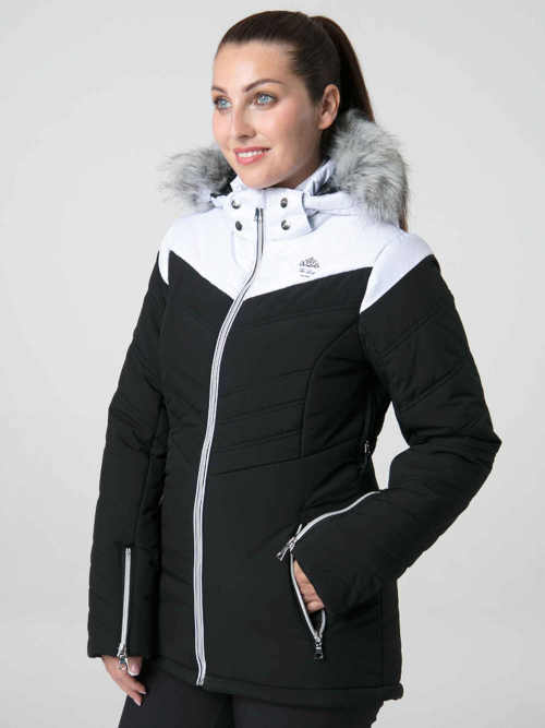 černo-bílá dámská lyžařská bunda