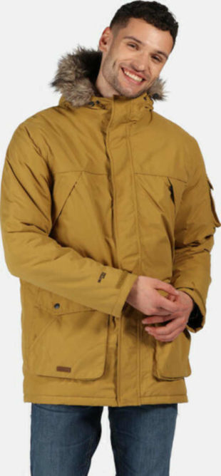Pánská stylová zimní bunda s kapucí a kožešinovým lemem