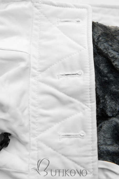 bílá bunda s hřejivou podšívkou