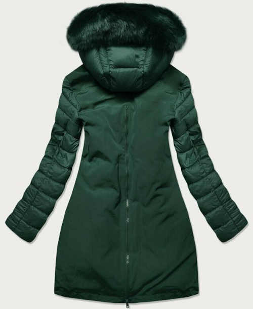 tmavě zelená bunda s kapucí