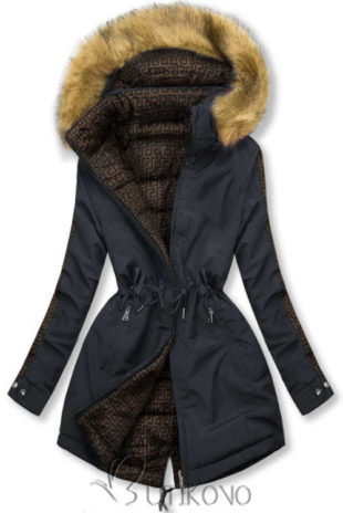 Luxusní prošívaná dámská oboustranná bunda s kapucí