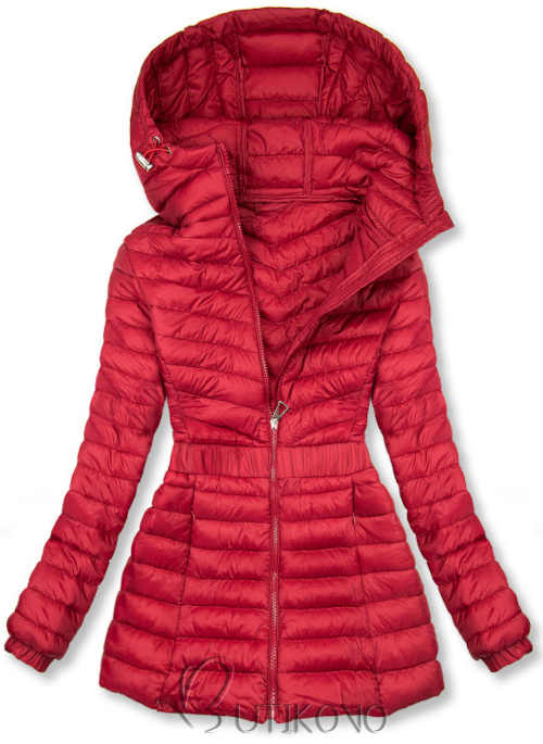 Trendy dámská prošívaná bunda s kapucí a elastickým pasem