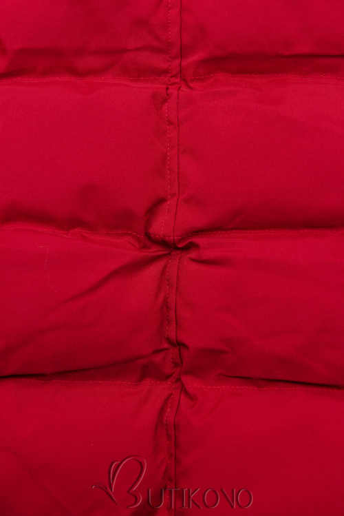 dámská červená prošívaná bunda