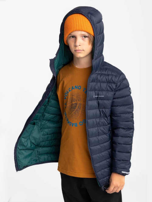 dětská modrá bunda s kapucí