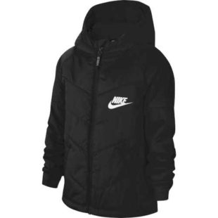 Dětská černá prošívaná bunda Nike s praktickou kapucí