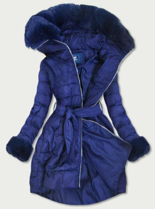 Prošívaná dámská bunda v atraktivním střihu a modré barvě