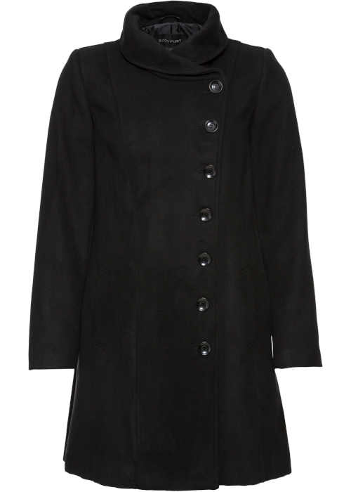 elegantní černý krátký kabát