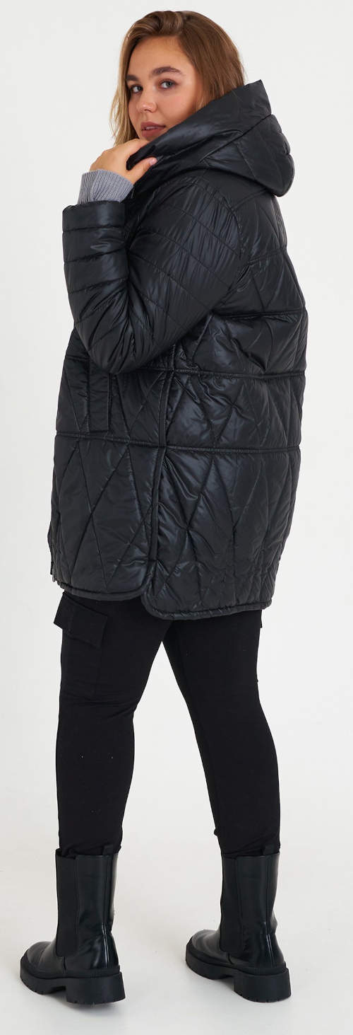 Prodloužená dámská zimní bunda nadměrných velikostí