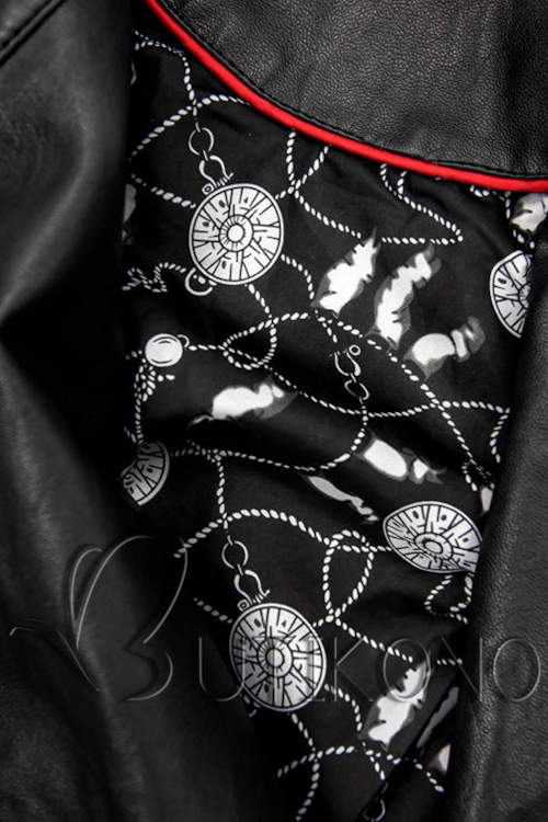 Dámská černá koženková bunda s vnitřní podšívkou