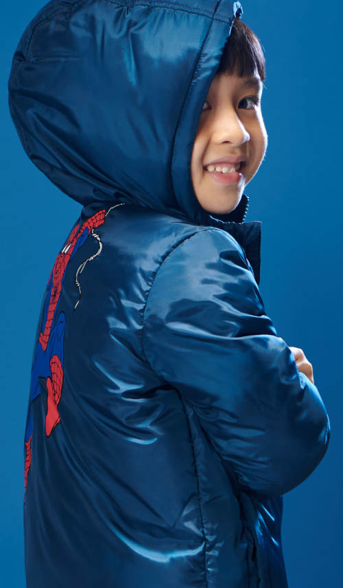 Dětská prošívaná bunda Spider-man s kapucí