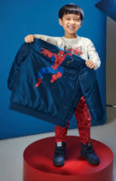 Modrá prošívaná chlapecká bunda spider-man