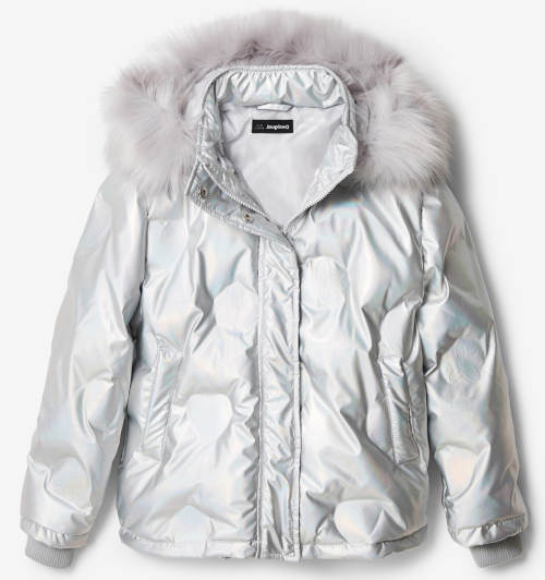 Stříbná holčičí zimní bunda Desigual
